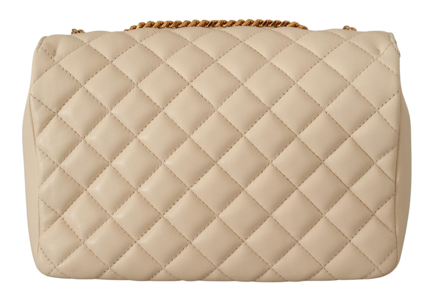 Versace Elegant White Nappa Leather Shoulder Bag - Walk-In Closet