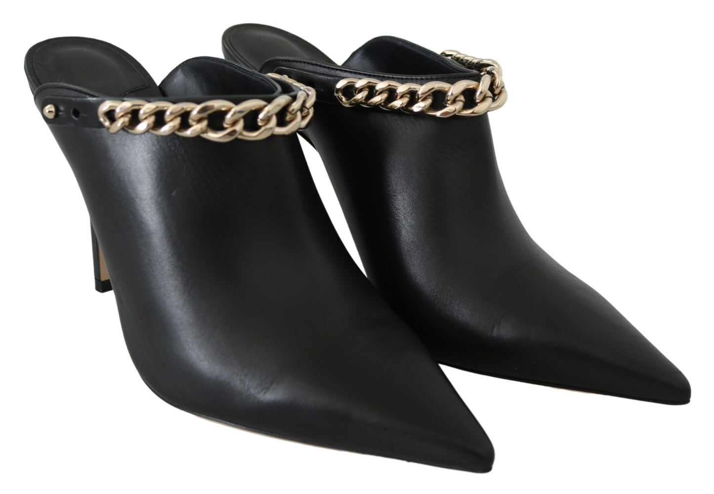 Jimmy Choo Elegant Black Gold Leather Pumps - Walk-In Closet