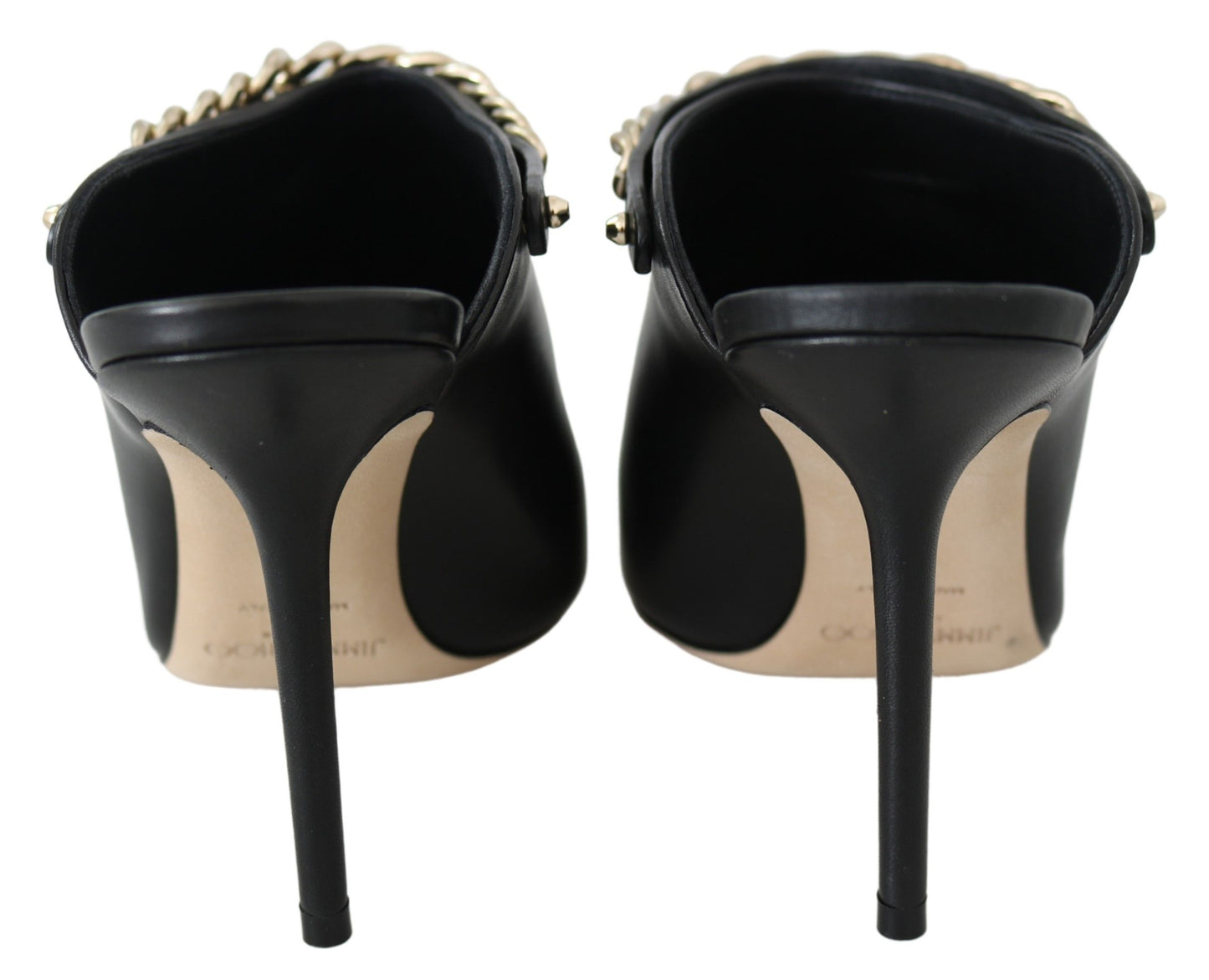 Jimmy Choo Elegant Black Gold Leather Pumps - Walk-In Closet