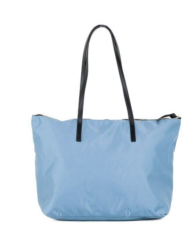 Versace Portuna Medusa Medium Cornflower Blue Nylon Leather Tote Bag Purse - Walk-In Closet
