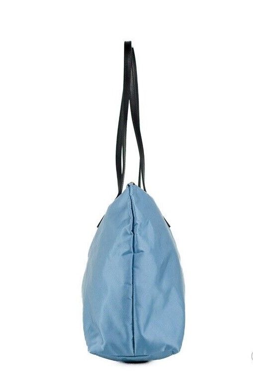 Versace Portuna Medusa Medium Cornflower Blue Nylon Leather Tote Bag Purse - Walk-In Closet