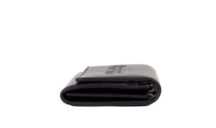 Burberry Porter Black Grained Leather Branded Logo Embossed Clutch Flap Wallet - Walk-In Closet