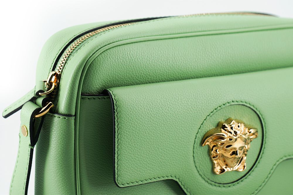 Versace Elegant Mint Green Leather Camera Case Bag - Walk-In Closet