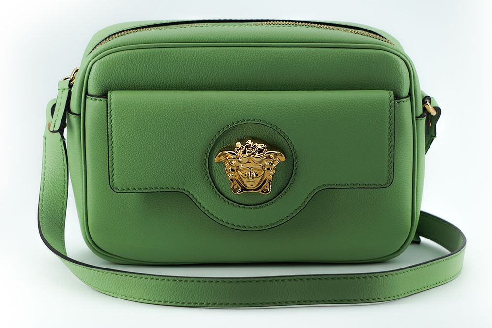 Versace Elegant Mint Green Leather Camera Case Bag - Walk-In Closet