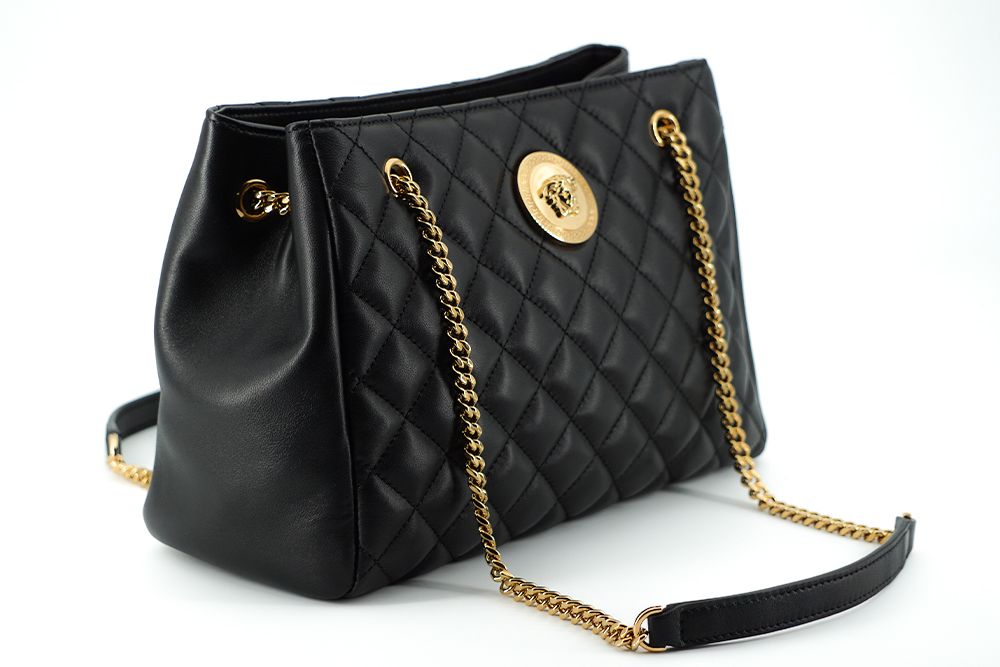Versace Elegant Quilted Nappa Leather Tote Bag - Walk-In Closet