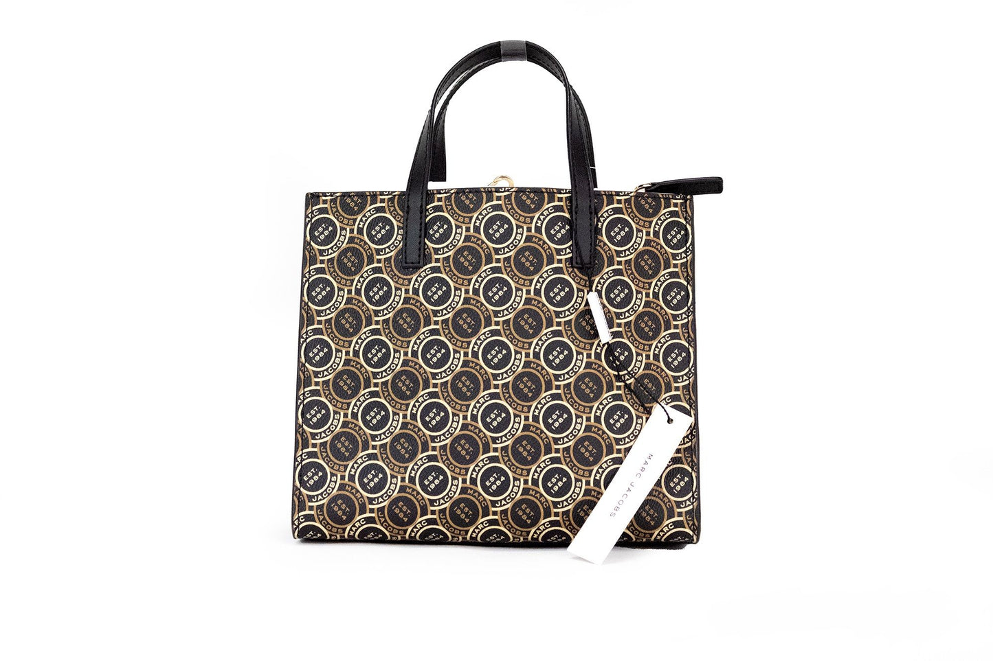 Marc Jacobs Mini Grind Signet Printed Leather Crossbody Tote Handbag Purse - Walk-In Closet