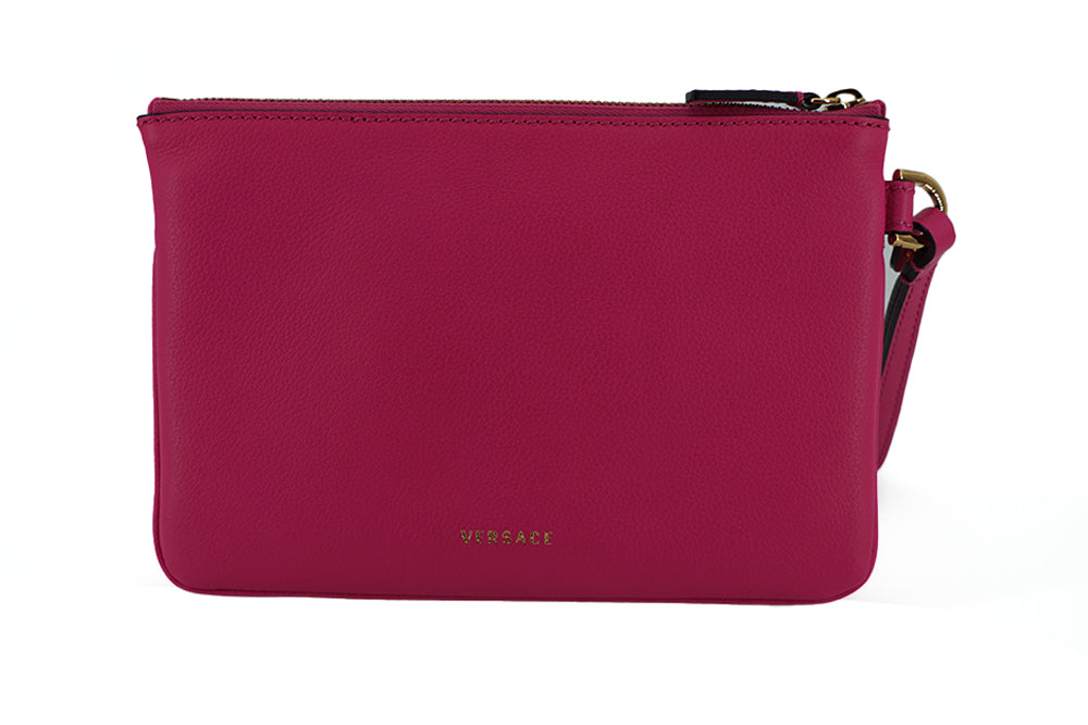 Versace Elegant Pink Leather Pouch Clutch - Walk-In Closet