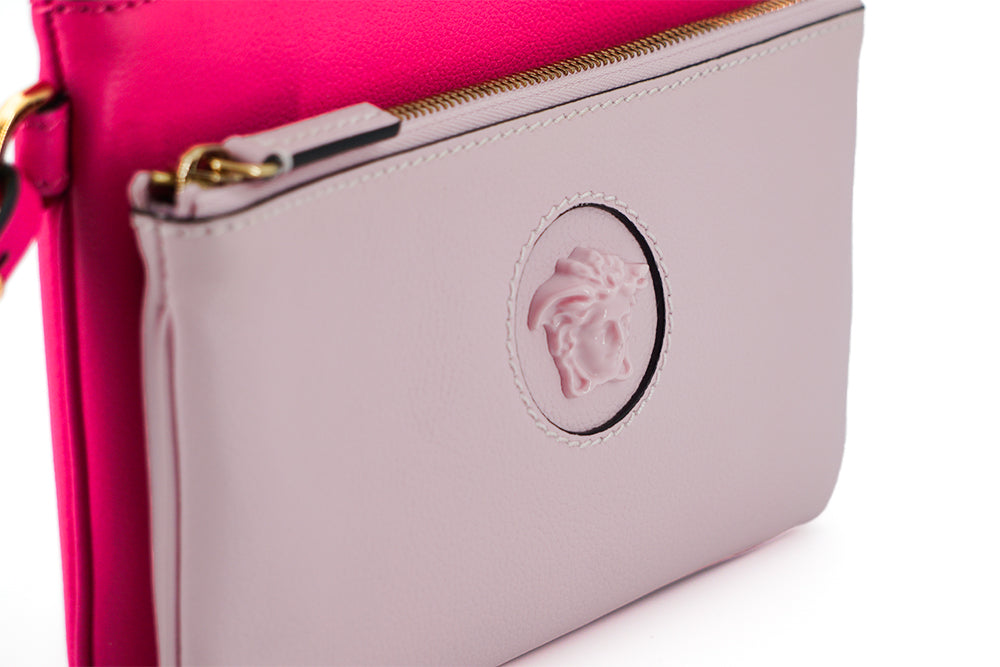 Versace Elegant Pink Leather Pouch Clutch - Walk-In Closet