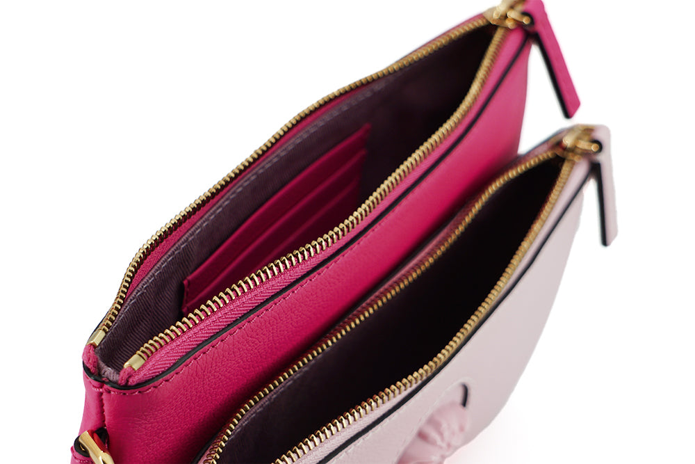 Versace Elegant Pink Leather Pouch Clutch - Walk-In Closet