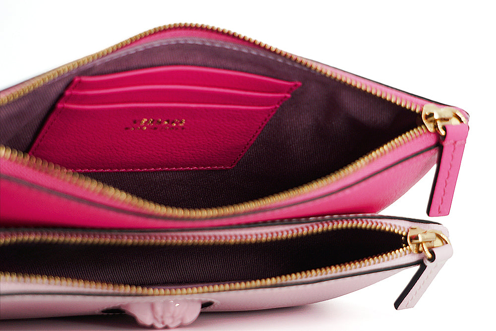 Versace Elegant Pink Leather Pouch Clutch - Walk-In Closet
