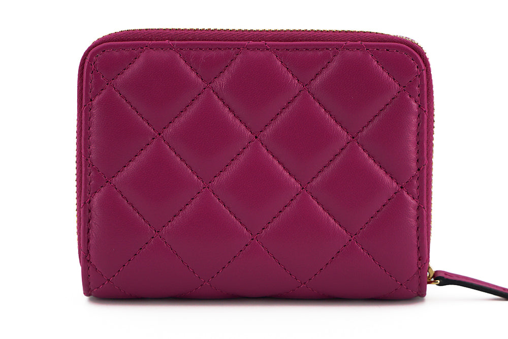 Versace Elegant Purple Quilted Leather Wallet - Walk-In Closet