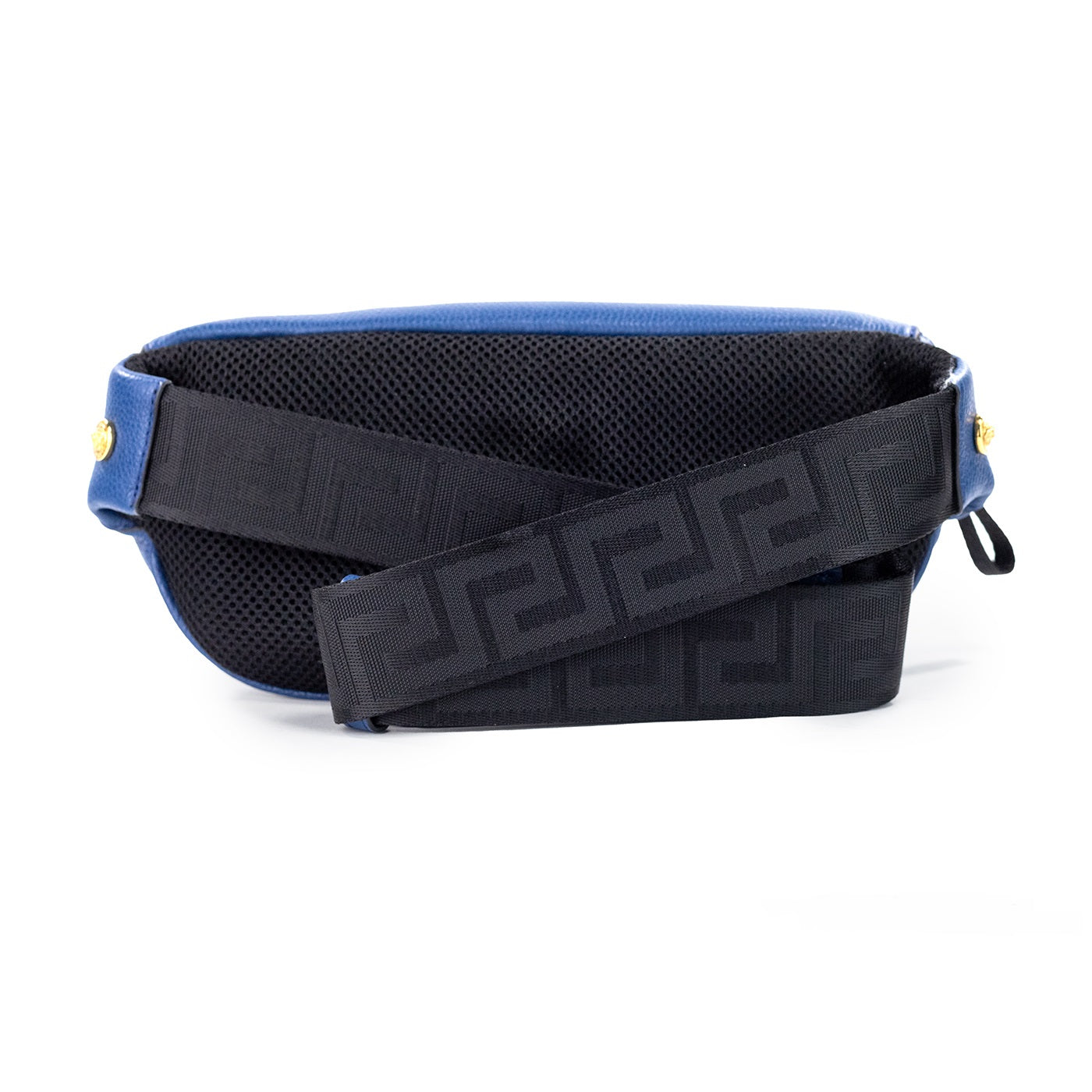 Versace Small Navy Calf Leather Medusa Pendant Fanny Waist Pack Belt Bag - Walk-In Closet