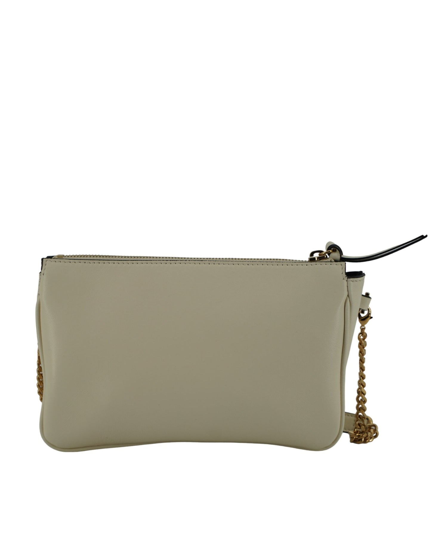 Versace Elegant White Lamb Leather Crossbody Pouch - Walk-In Closet