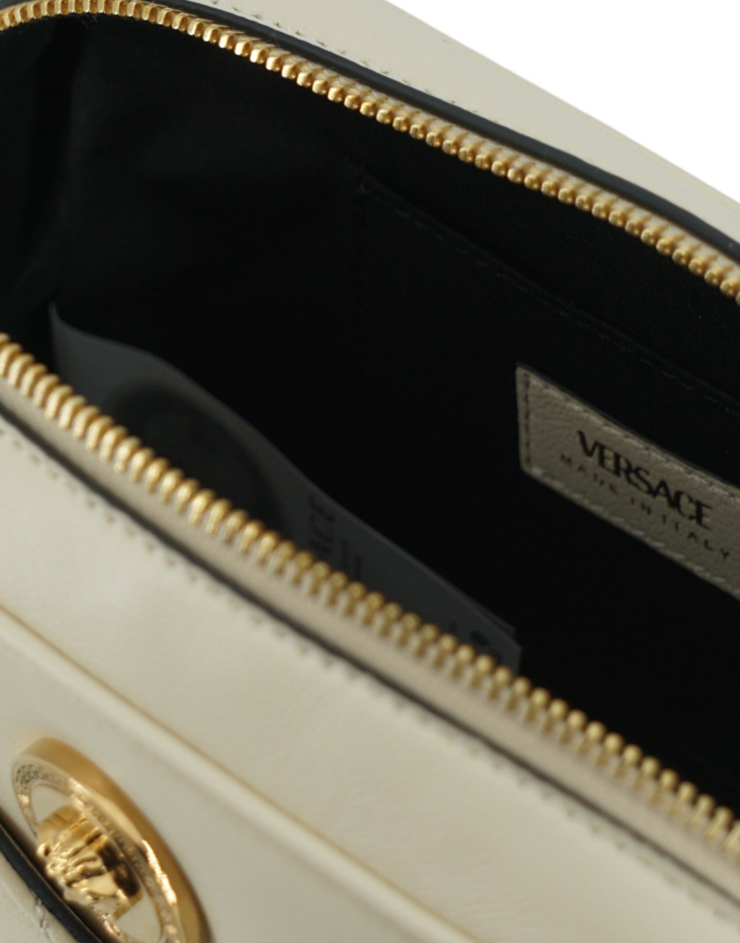 Versace Elegant White Lamb Leather Camera Bag - Walk-In Closet