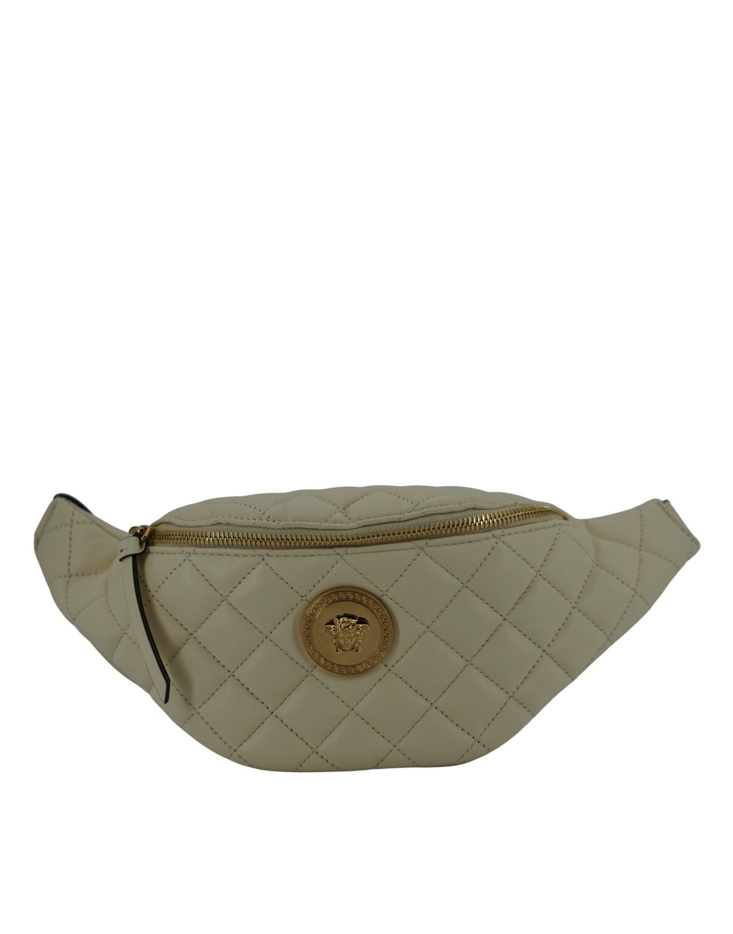 Versace Elegant White Lamb Leather Belt Bag - Walk-In Closet