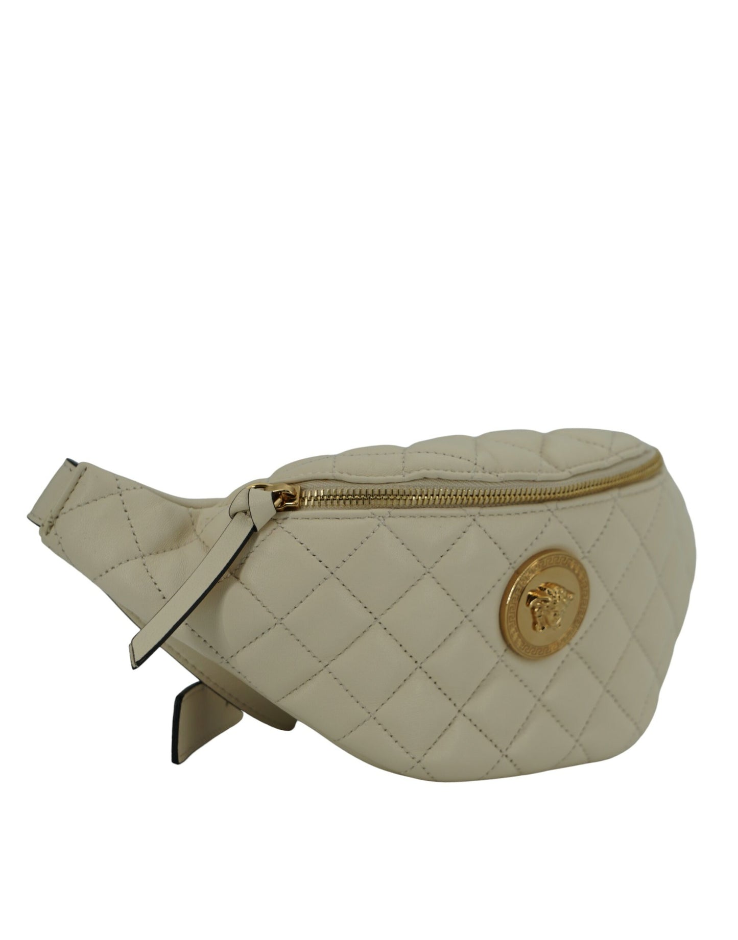 Versace Elegant White Lamb Leather Belt Bag - Walk-In Closet