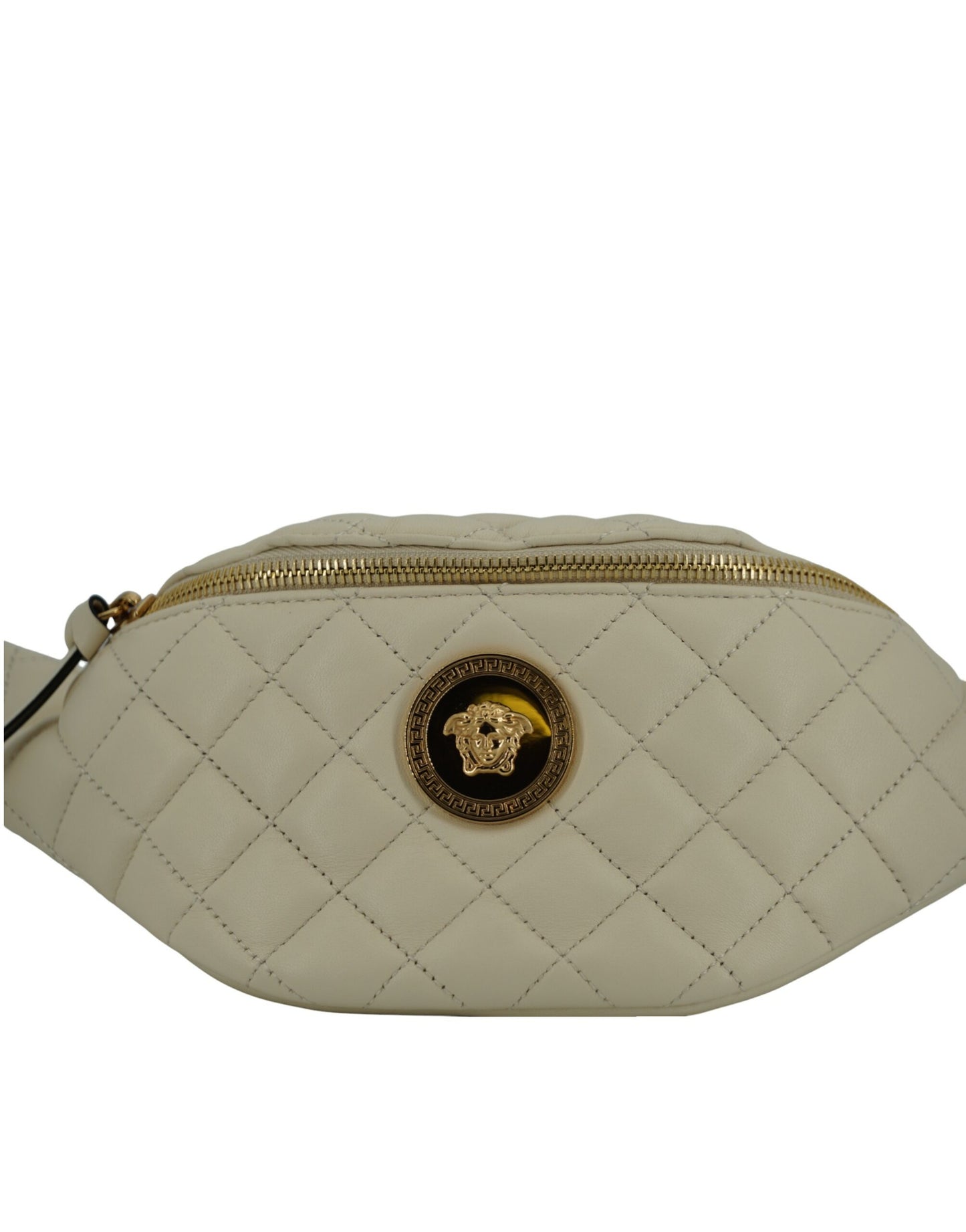 Versace Elegant White Lamb Leather Belt Bag - Walk-In Closet