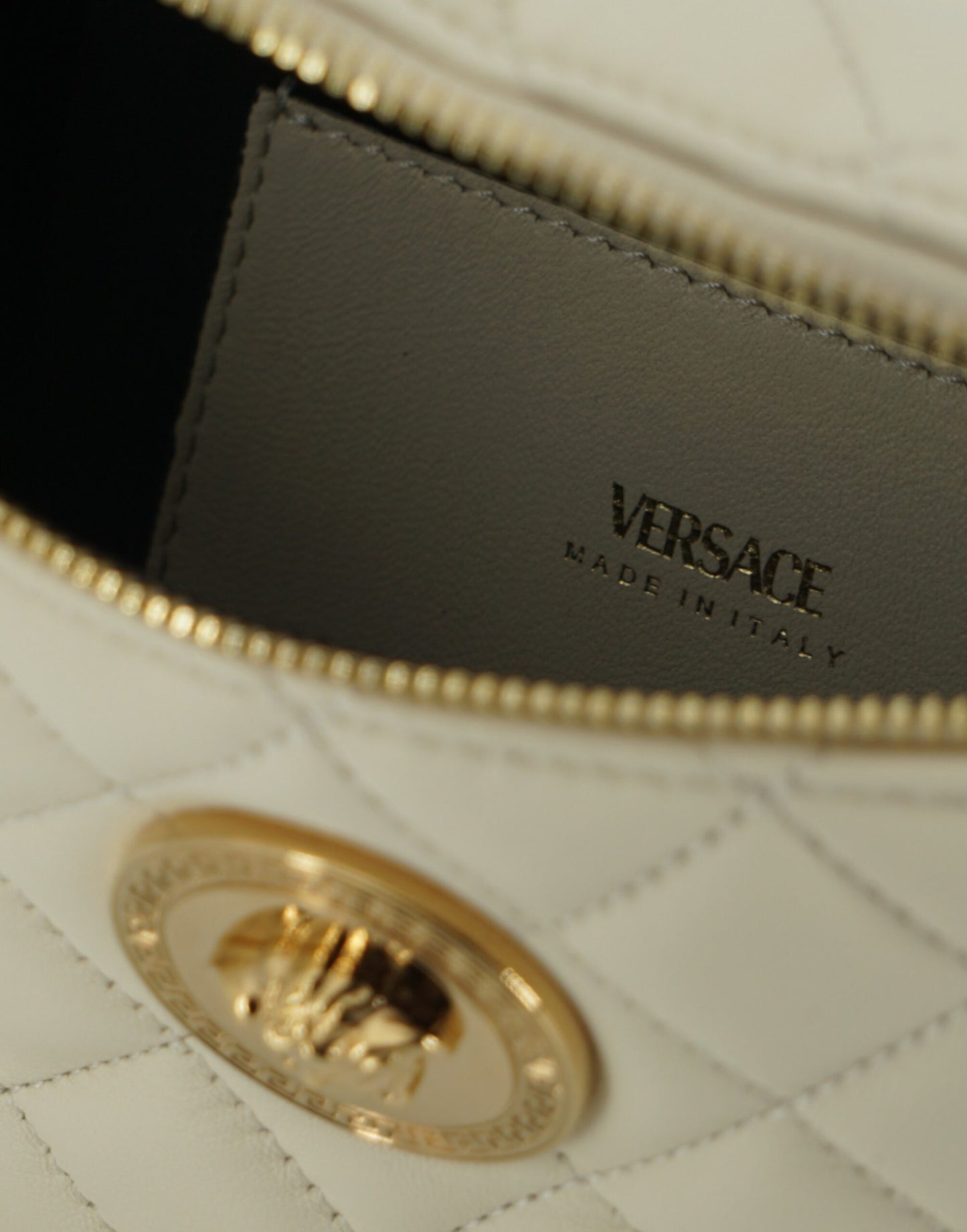Versace Elegant White Lamb Leather Belt Bag - Walk-In Closet
