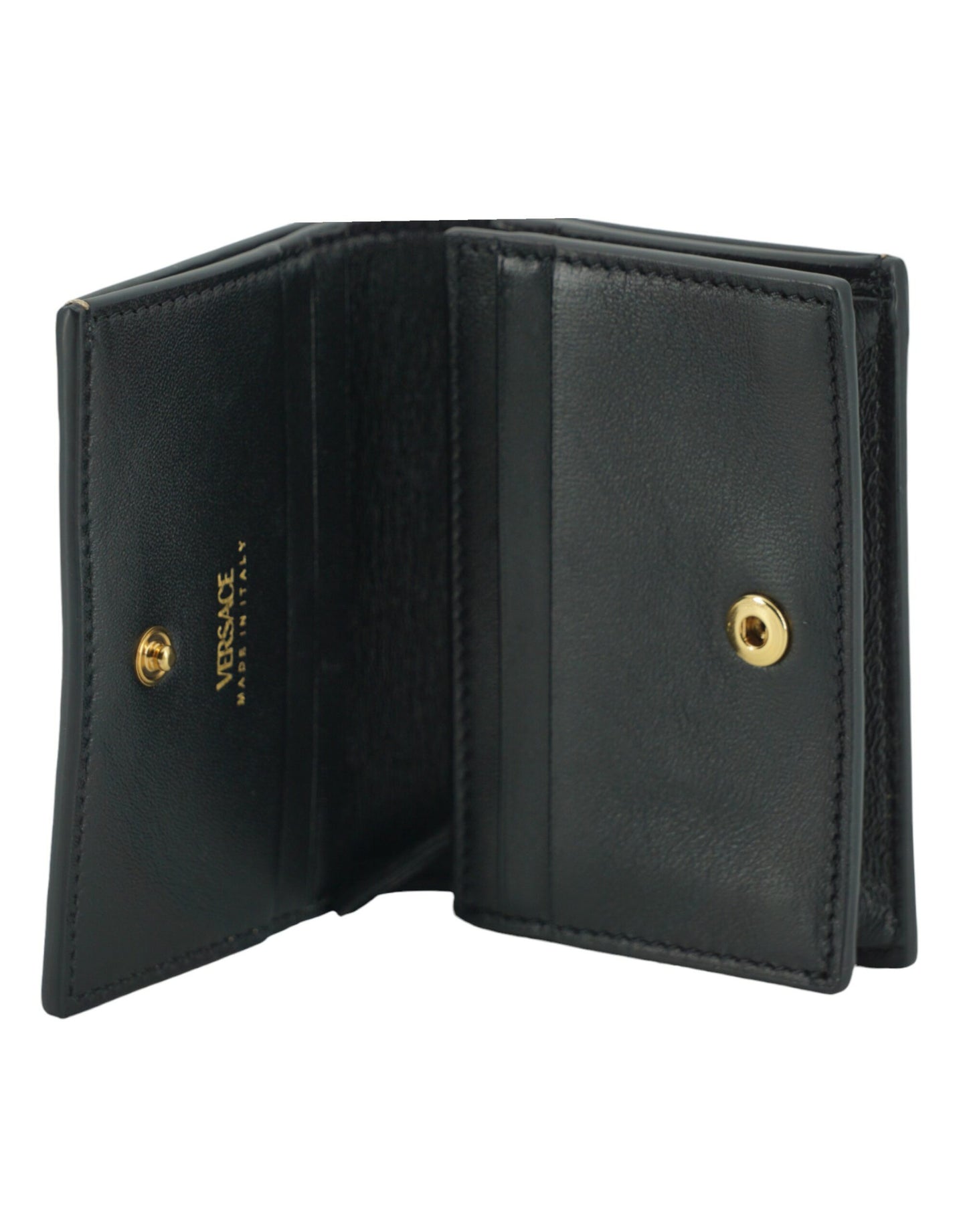Versace Elegant Compact Leather Wallet in Brown - Walk-In Closet