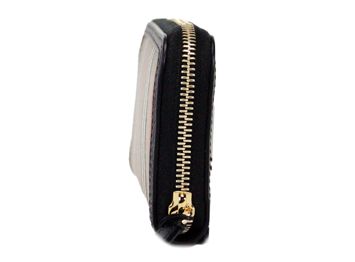 Burberry Ellerby Black Leather Icon Stripe Canvas Zip Around Continental Wallet - Walk-In Closet