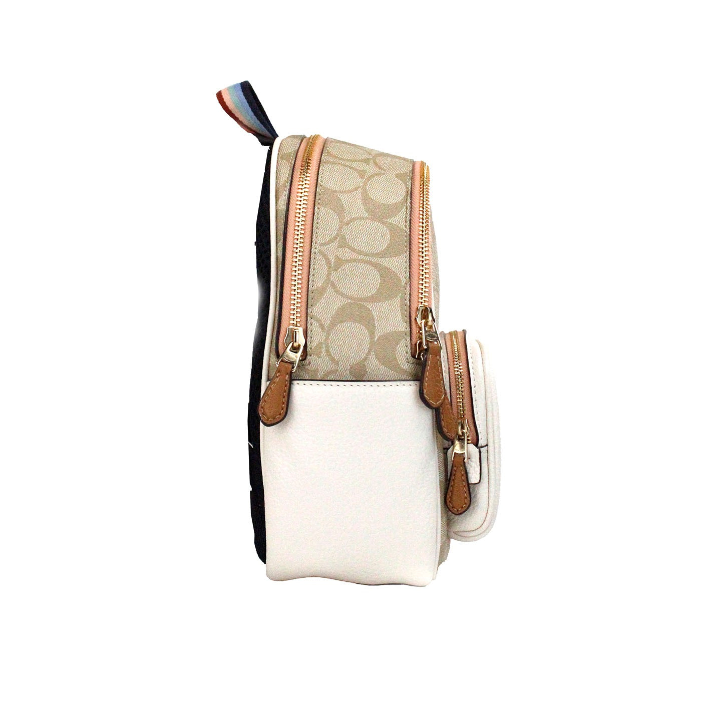 COACH Mini Court Signature Pear Motif Shoulder Backpack Bookbag Bag Chalk Taffy - Walk-In Closet