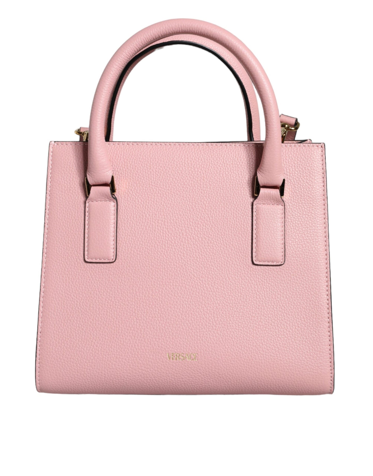 Versace Pink Small Top Handle Grainy Calf Leather Crossbody Bag - Walk-In Closet