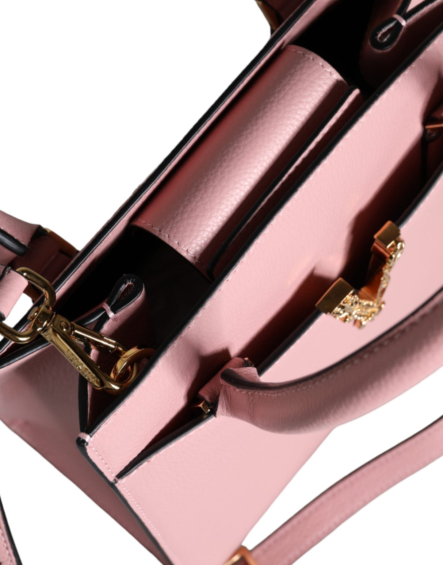 Versace Pink Small Top Handle Grainy Calf Leather Crossbody Bag - Walk-In Closet