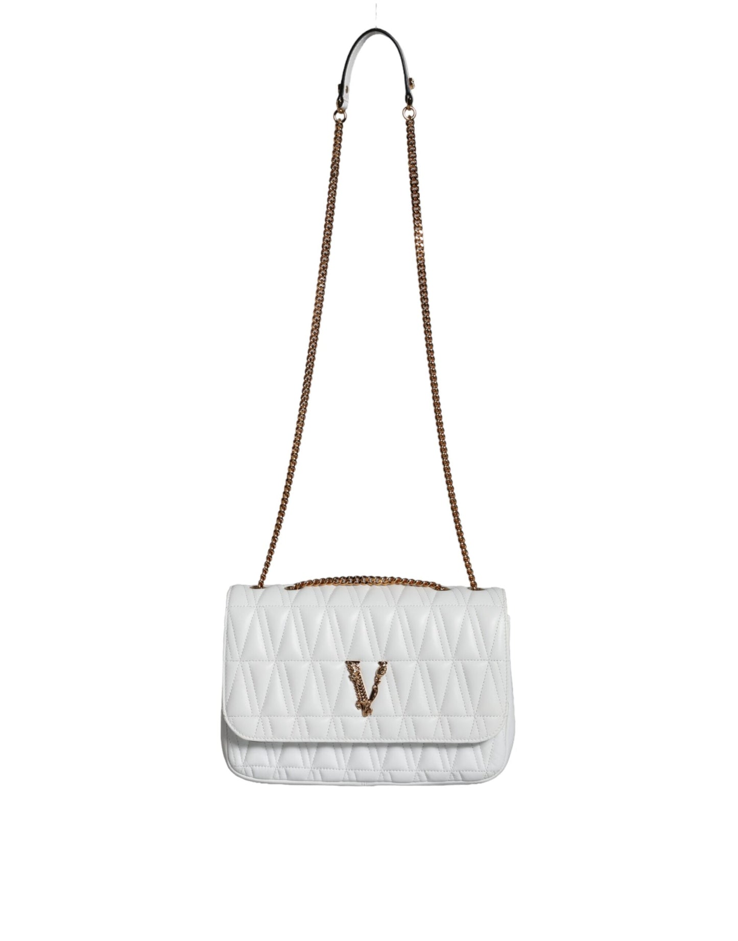 Versace White Mini Nappa Leather Crossbody Shoulder Bag - Walk-In Closet