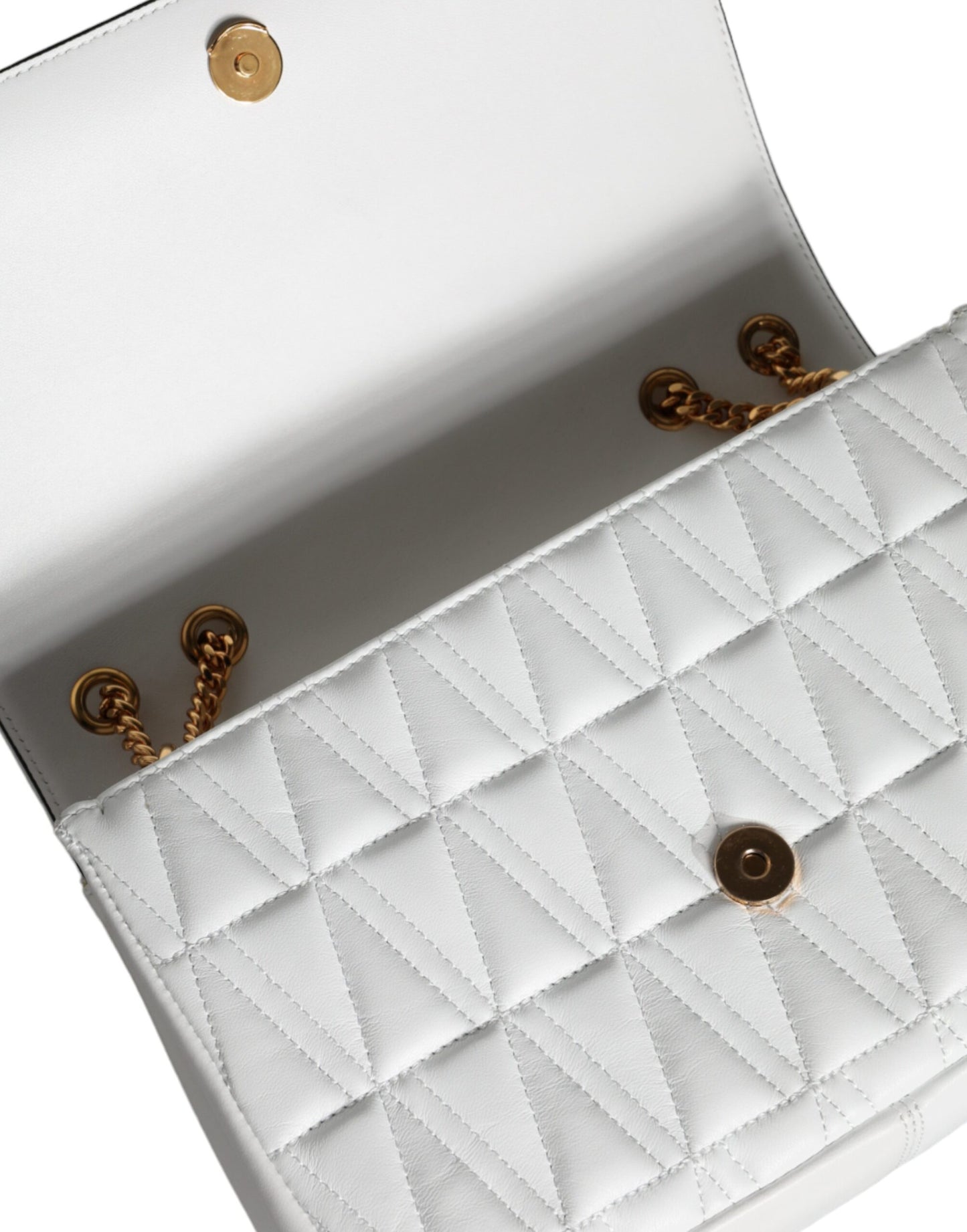 Versace White Mini Nappa Leather Crossbody Shoulder Bag - Walk-In Closet