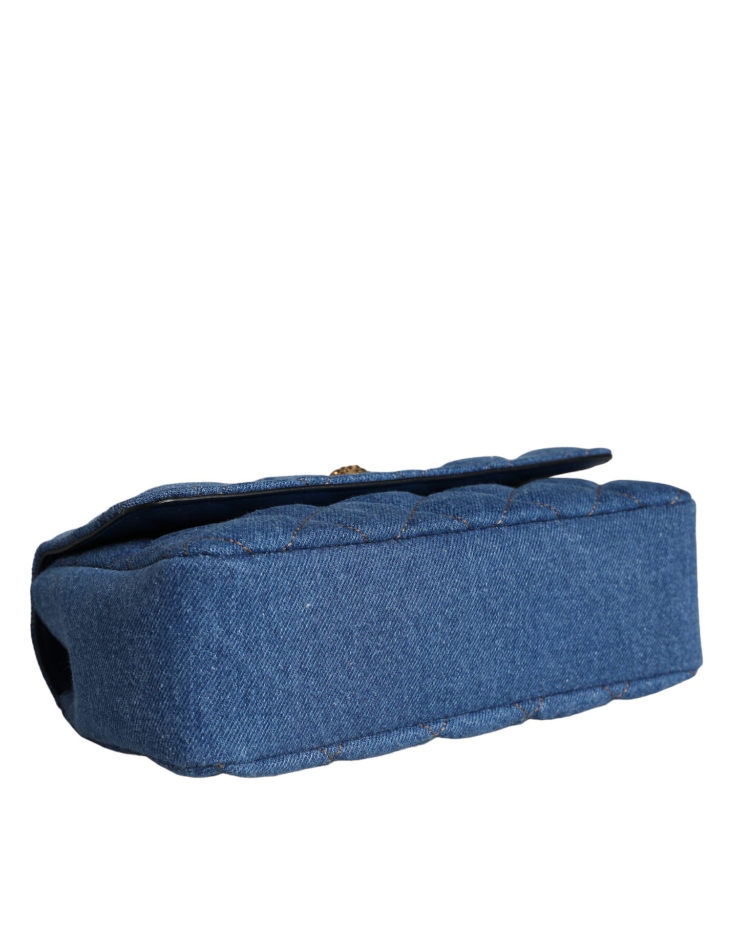 Versace Blue Quilted Denim Leather Crossbody Shoulder Bag - Walk-In Closet
