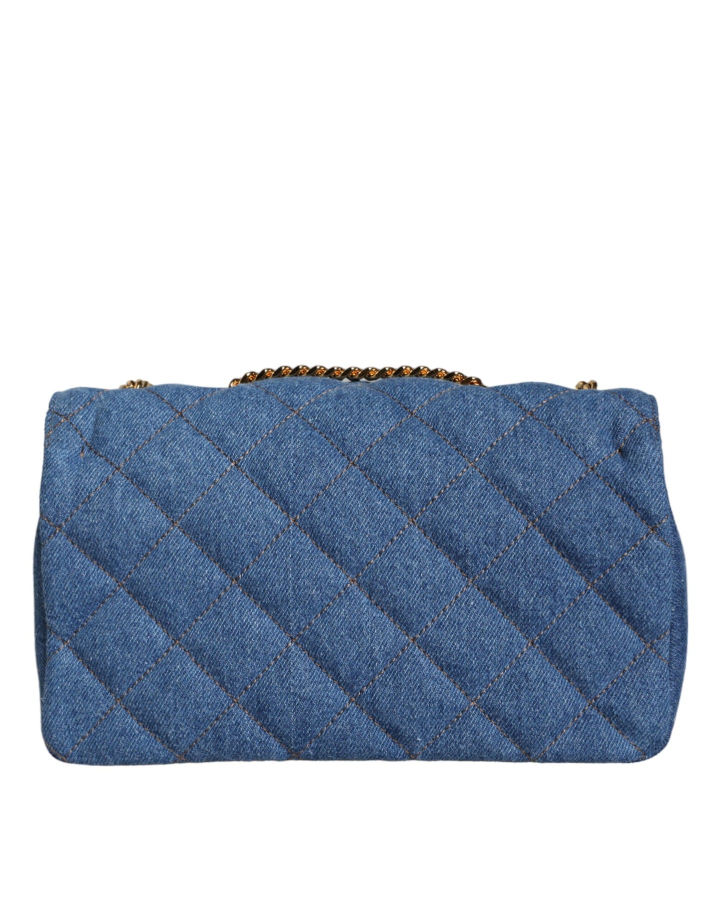 Versace Blue Quilted Denim Leather Crossbody Shoulder Bag - Walk-In Closet