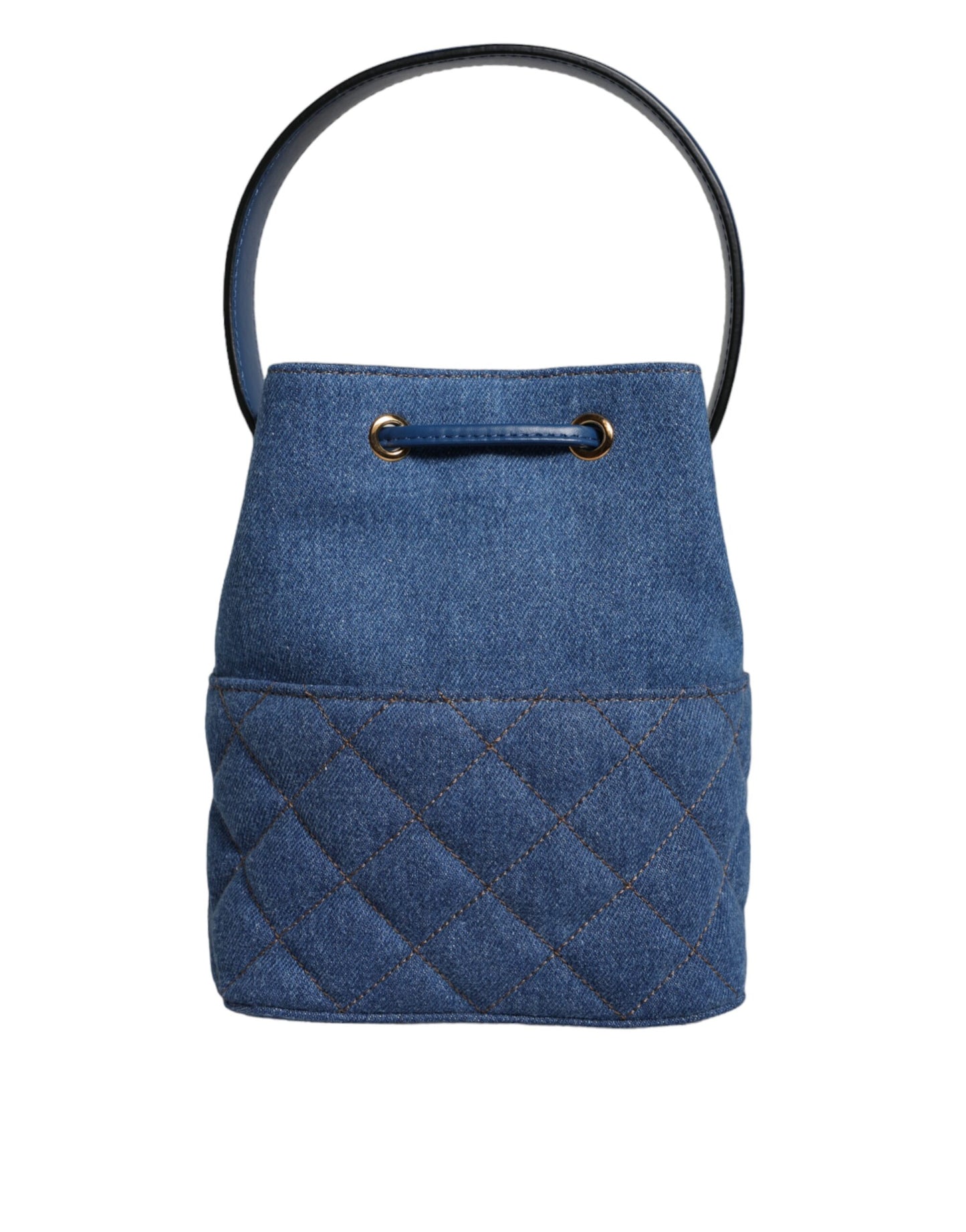 Versace Blue Quilted Denim Leather Crossbody Shoulder Bag - Walk-In Closet