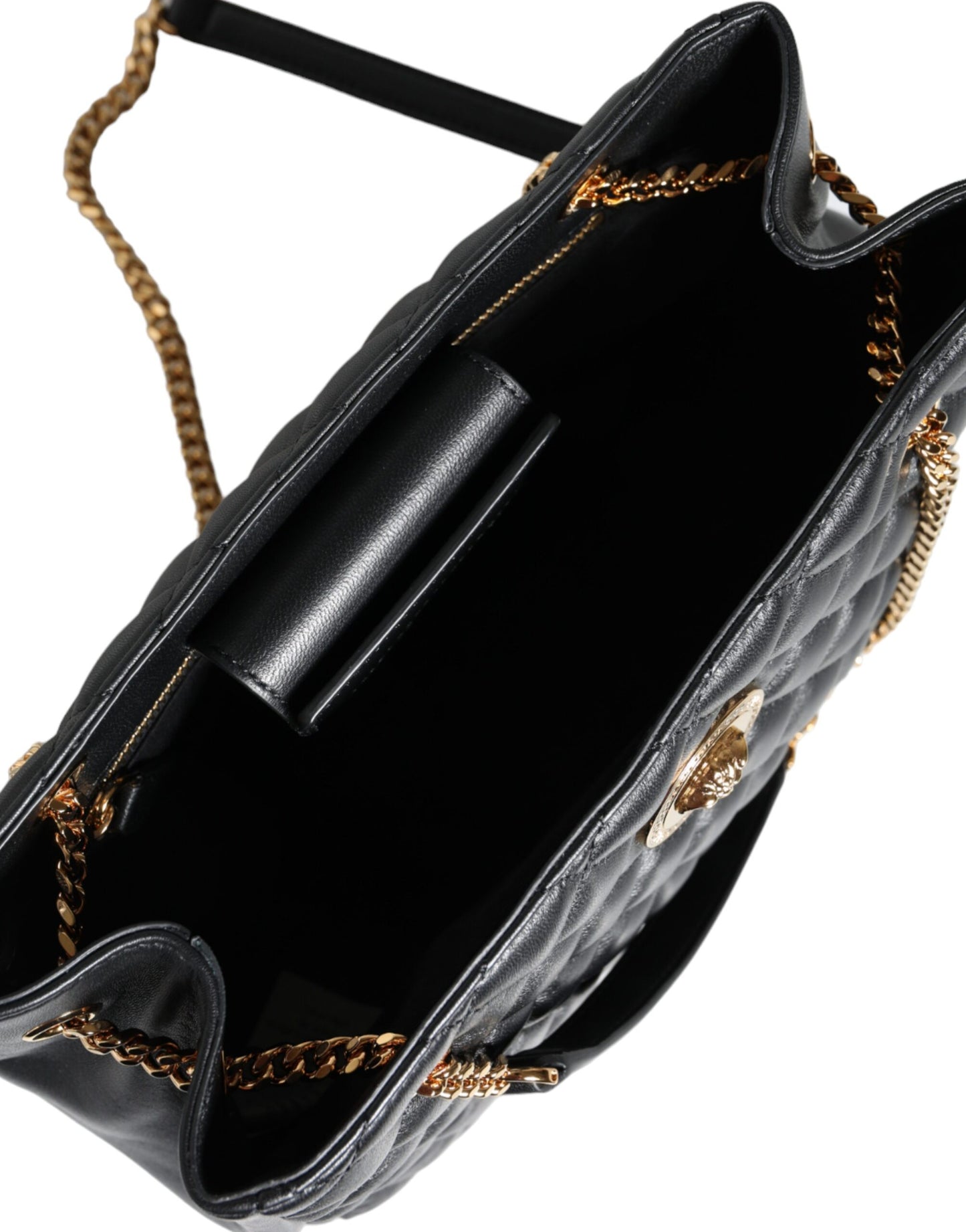 Versace Black Quilted Nappa Leather Shoulder Chain Strap Bag - Walk-In Closet