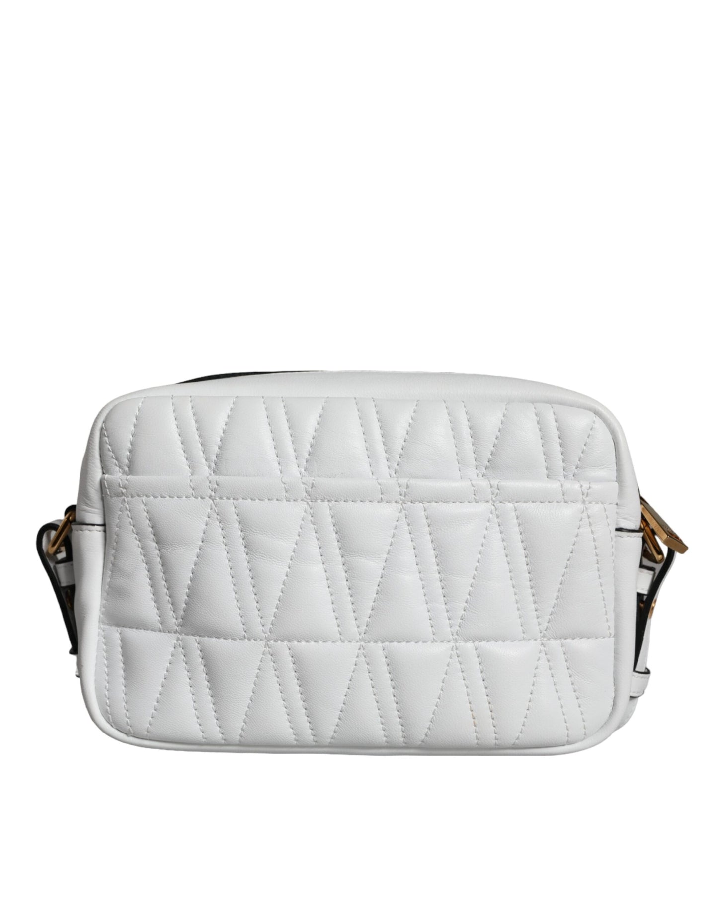 Versace White Quilted Nappa Leather Crossbody Shoulder Bag - Walk-In Closet