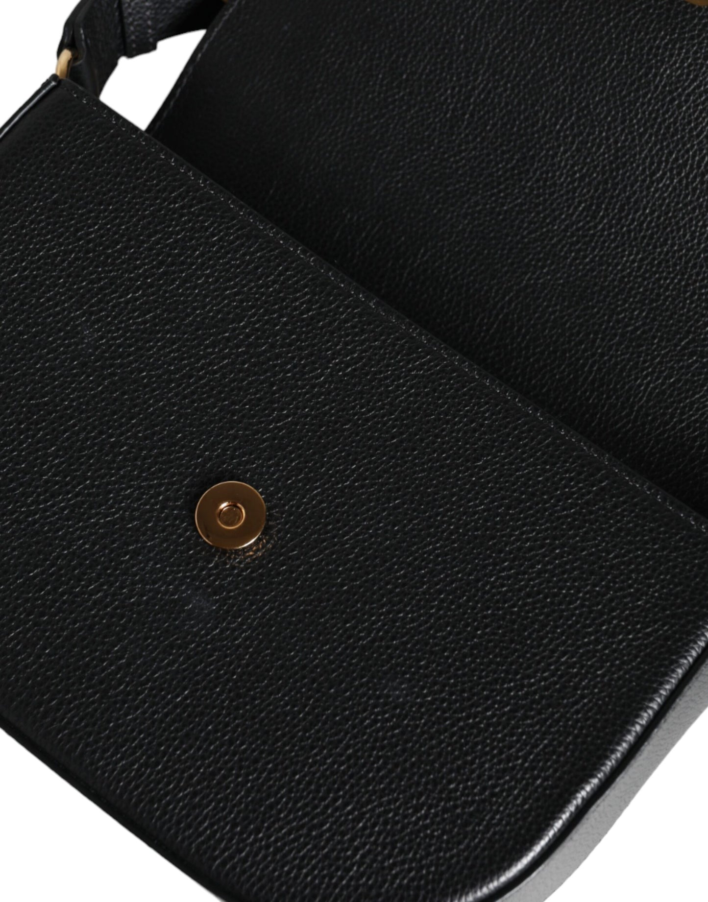 Versace Black Grainy Calf Leather Logo Crossbody Shoulder Bag - Walk-In Closet
