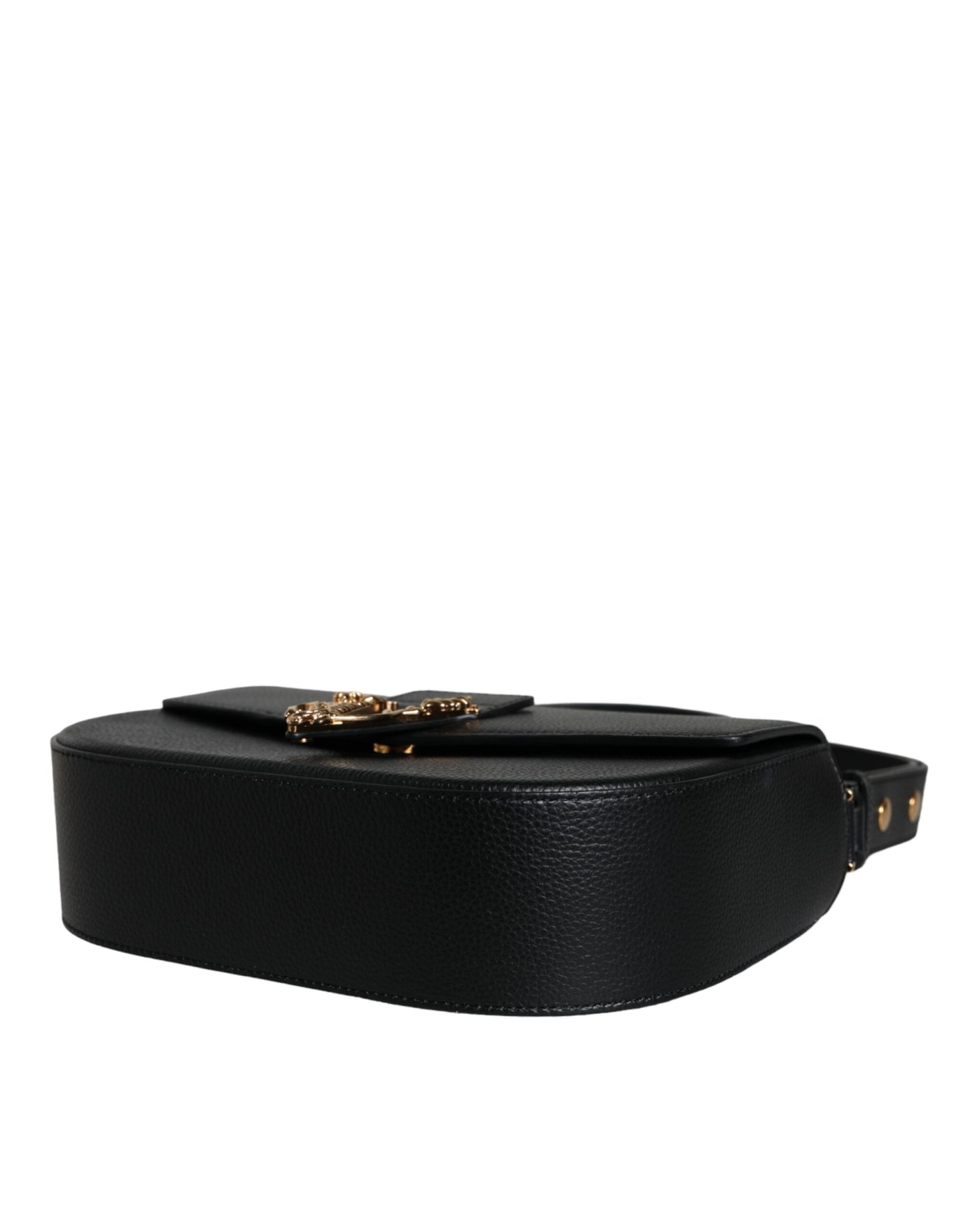 Versace Black Grainy Calf Leather Logo Crossbody Shoulder Bag - Walk-In Closet