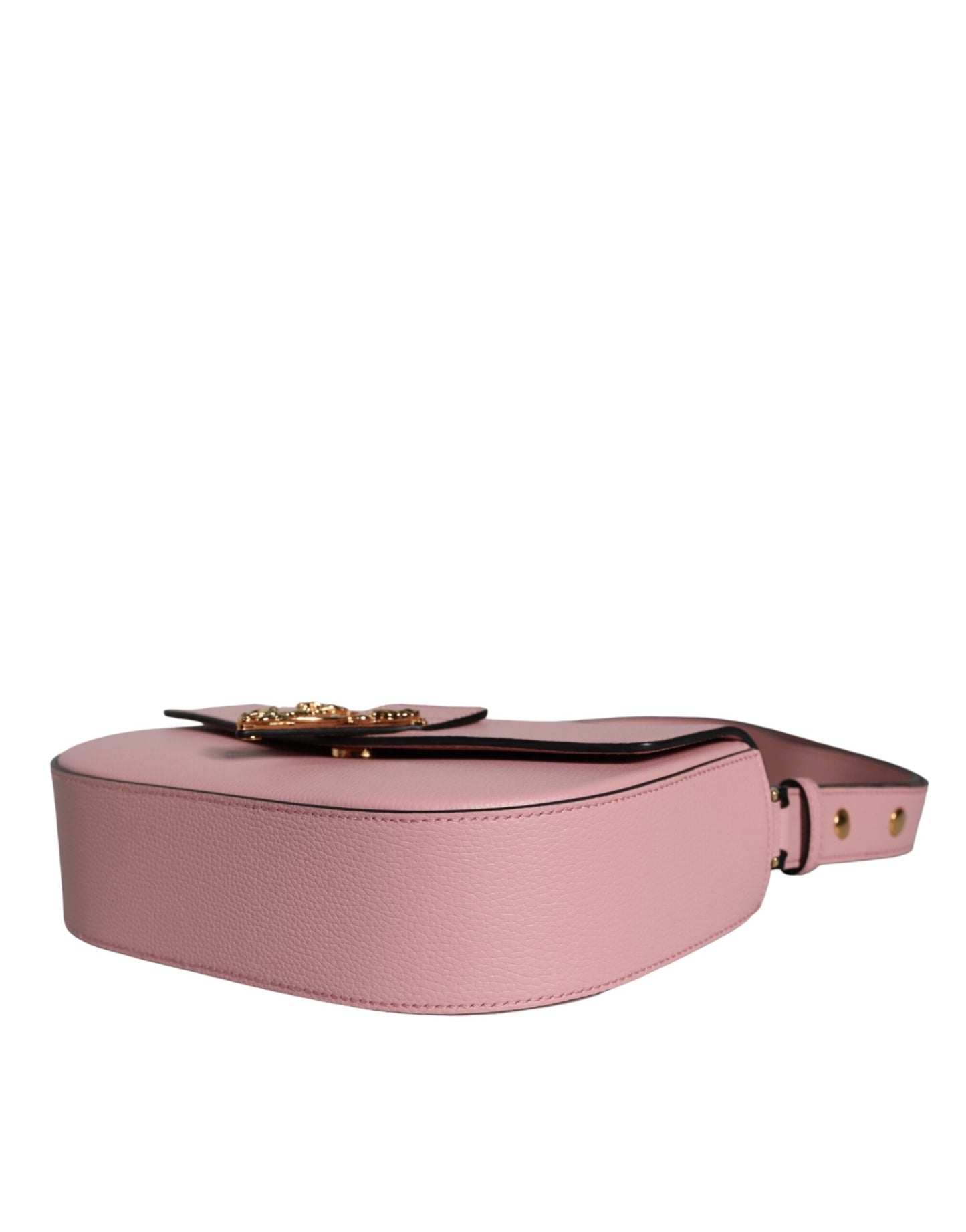 Versace Pink Grainy Calf Leather Logo Crossbody Shoulder Bag - Walk-In Closet