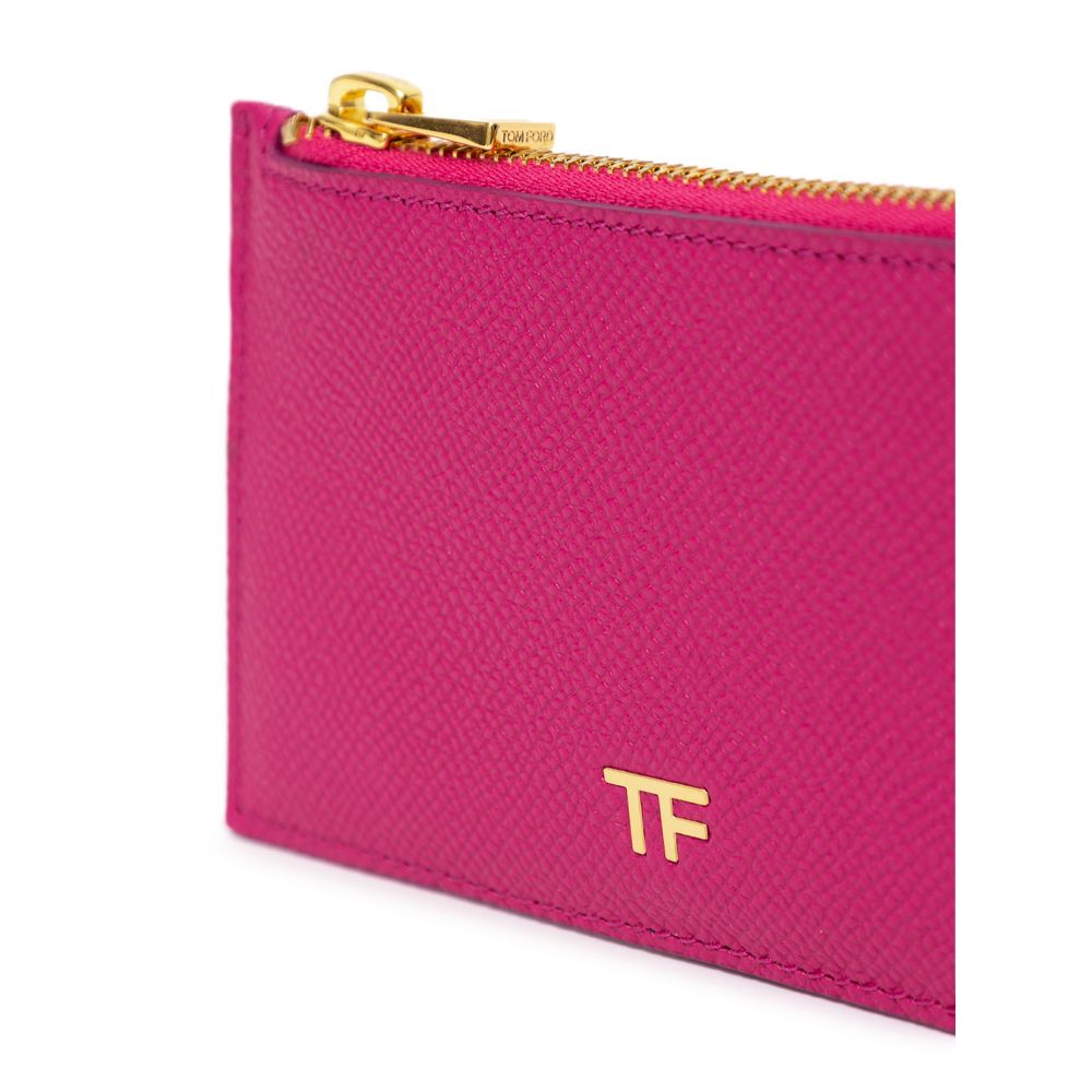 Tom Ford Fuchsia Leather Cardholder - Walk-In Closet