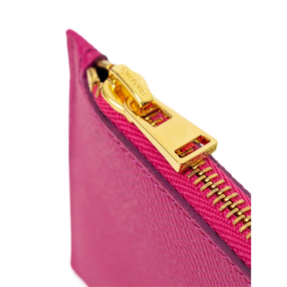 Tom Ford Fuchsia Leather Cardholder - Walk-In Closet