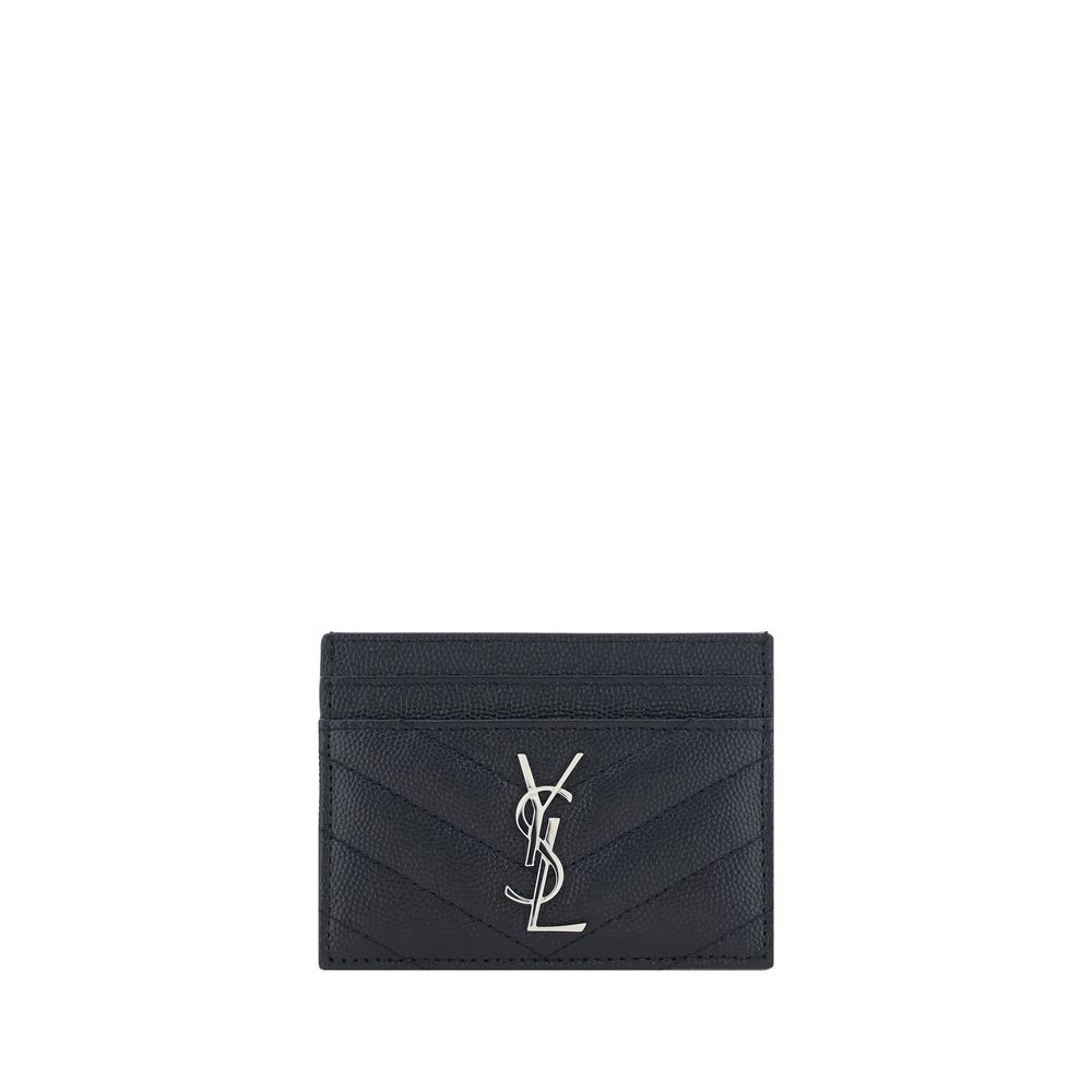 Saint Laurent Black Leather Card Holder - Walk-In Closet