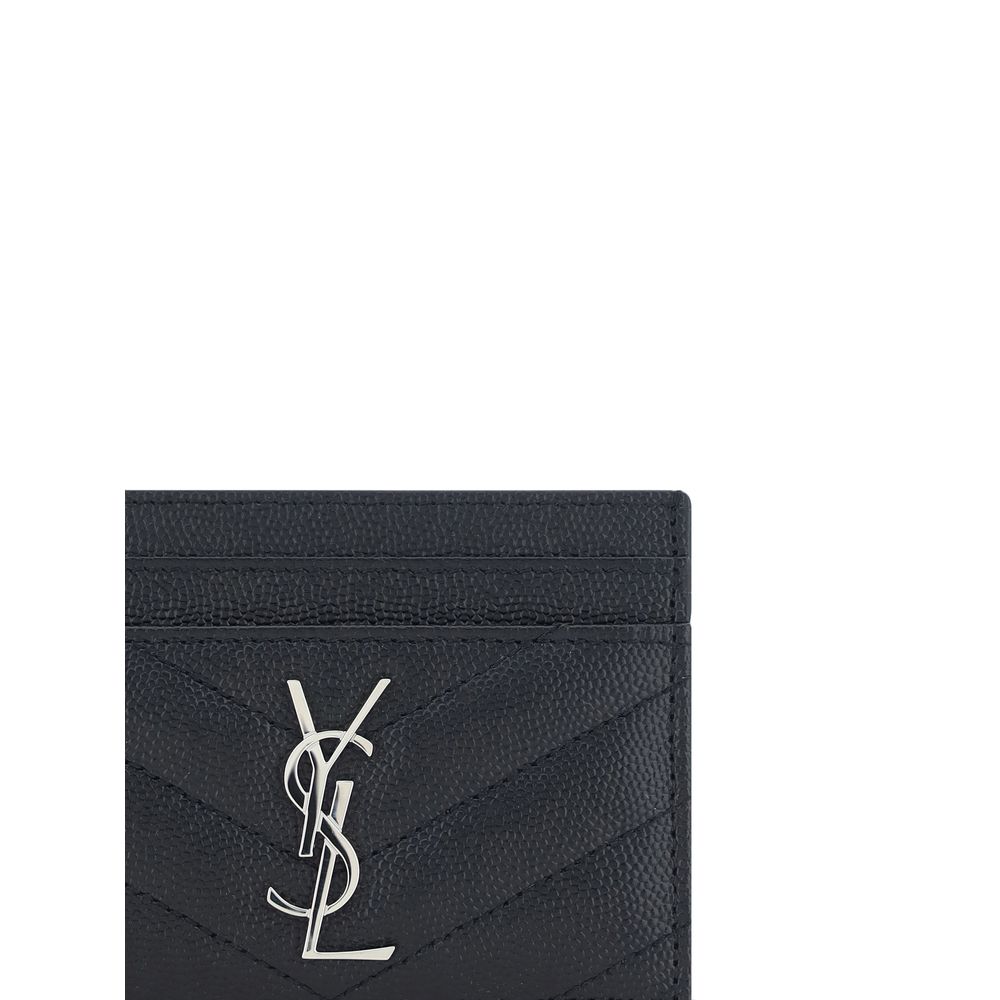 Saint Laurent Black Leather Card Holder - Walk-In Closet