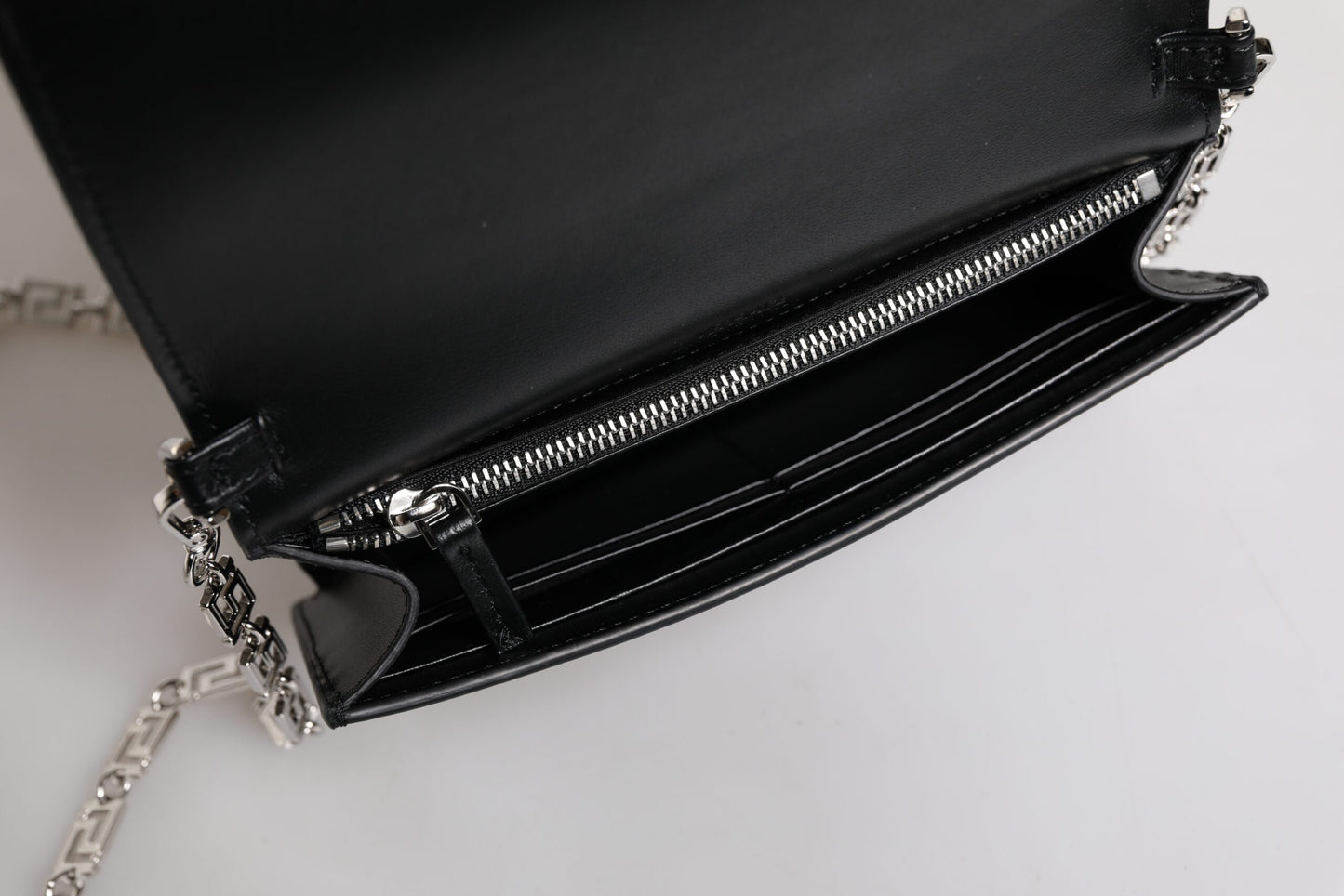 Versace Black Calfskin Leather Chain Strap Shoulder Crossbody Bag - Walk-In Closet