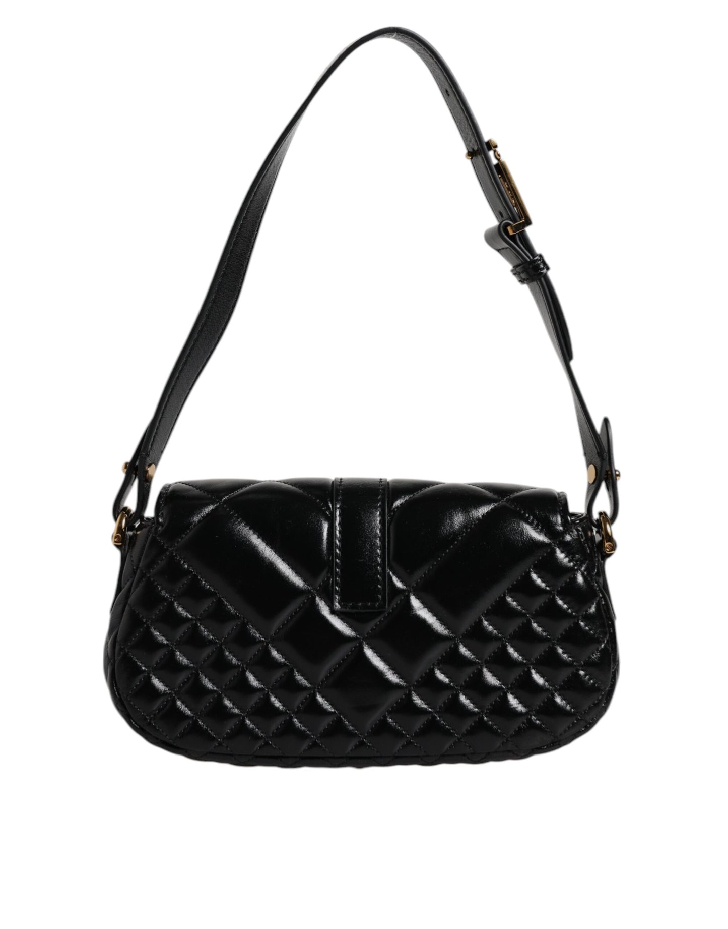 Versace Black Calf Leather Quilted Shoulder Strap Bag - Walk-In Closet