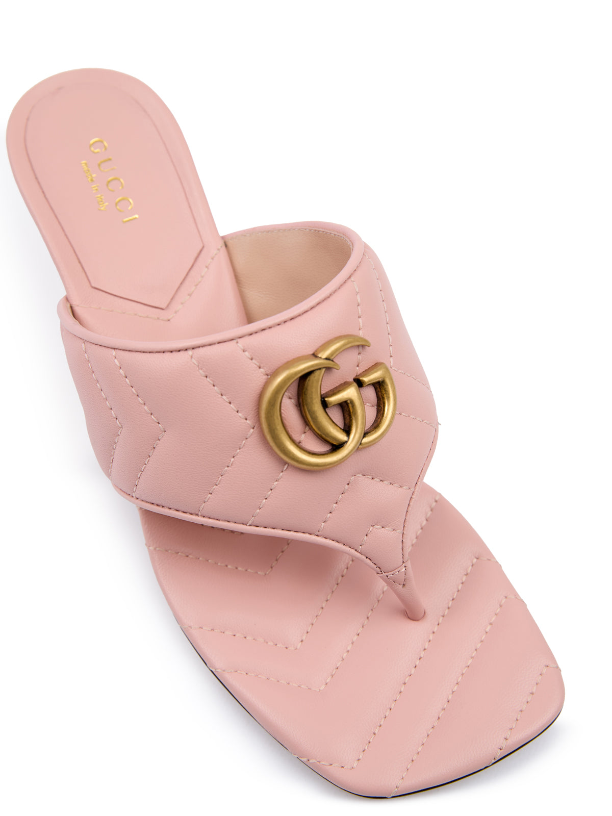 Gucci Mystic Pink Nappa Charlotte Leather Sandals - Walk-In Closet
