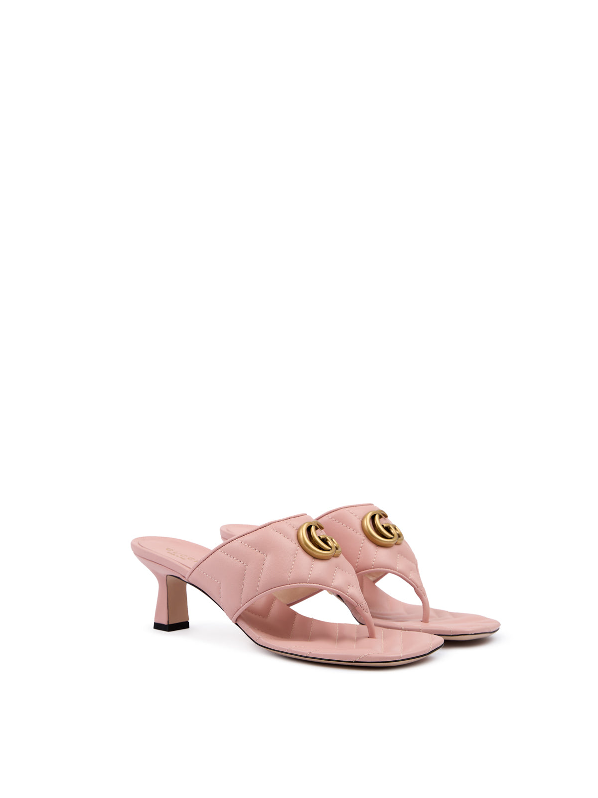 Gucci Mystic Pink Nappa Charlotte Leather Sandals - Walk-In Closet