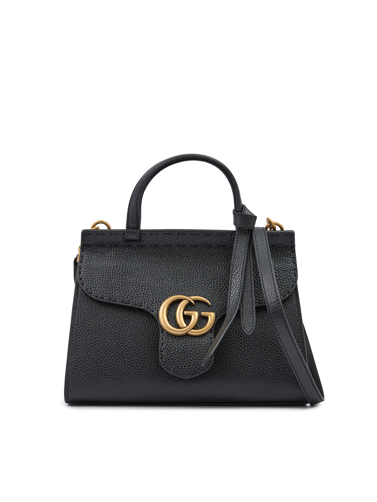 Gucci Black Leather GG Marmont Handbag - Walk-In Closet