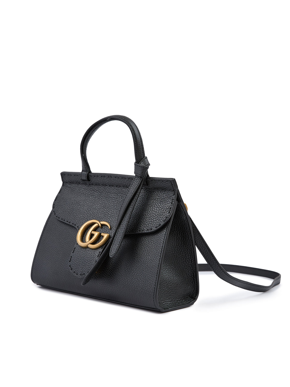 Gucci Black Leather GG Marmont Handbag - Walk-In Closet