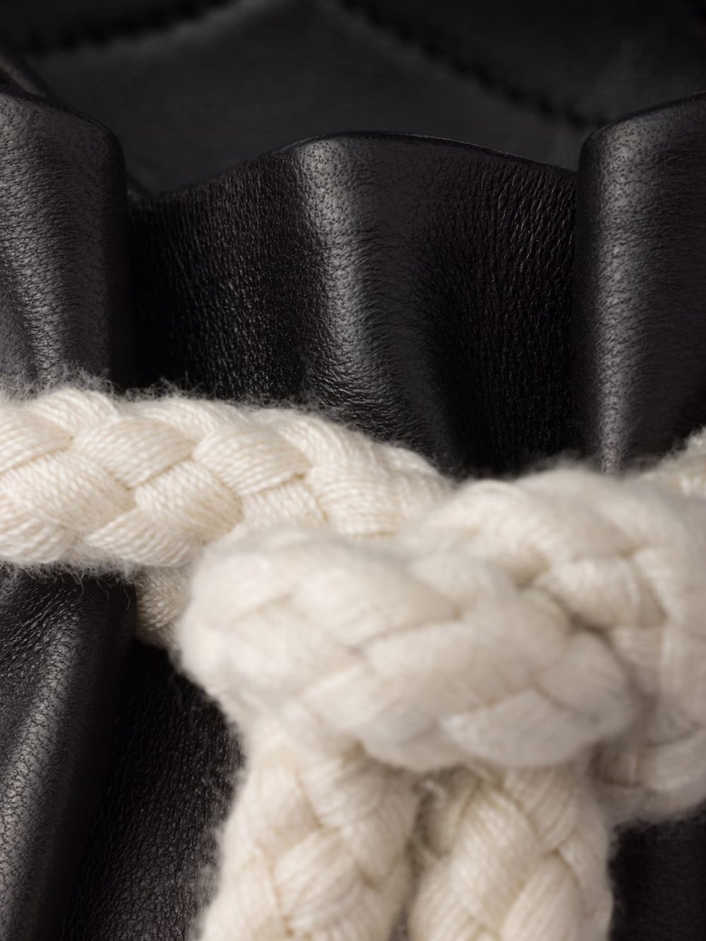 Prada Black Nappa Leather Rope Detail Sandals - Walk-In Closet