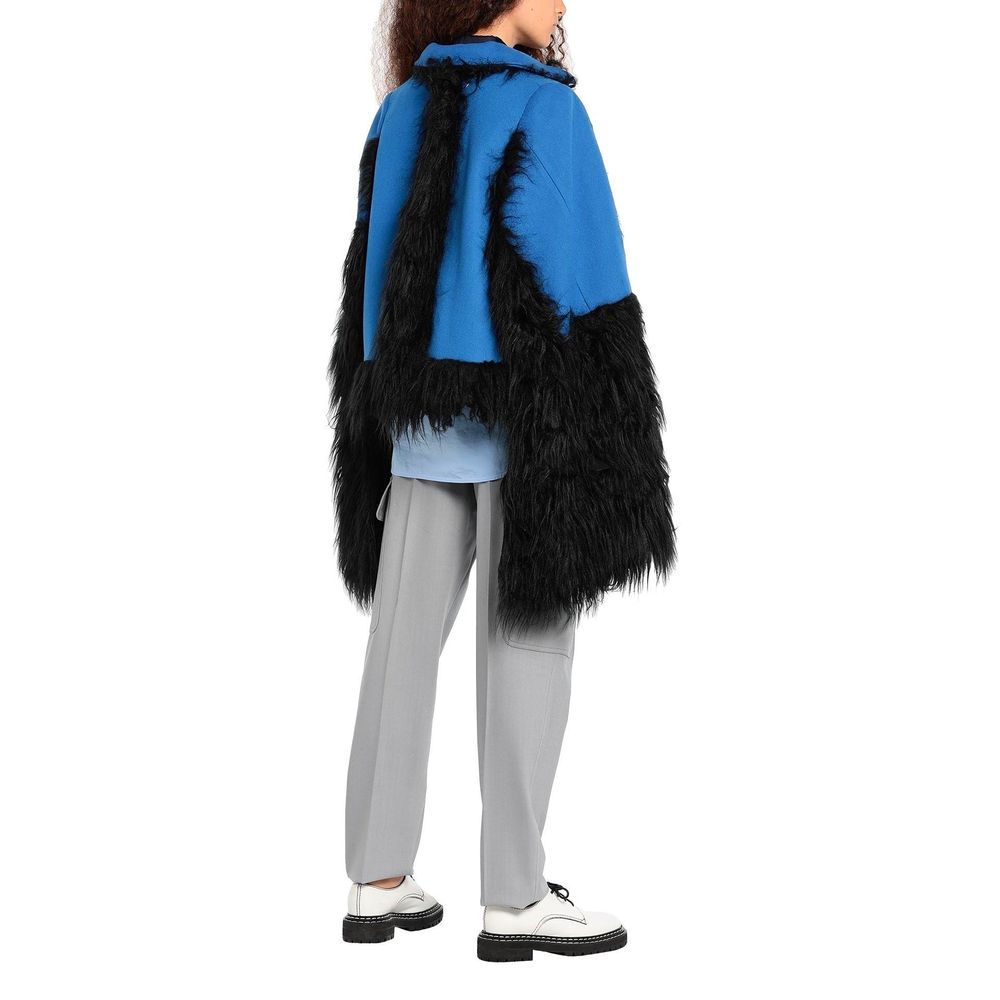 Faux Fur Trimmed Cape Jacket - Walk-In Closet