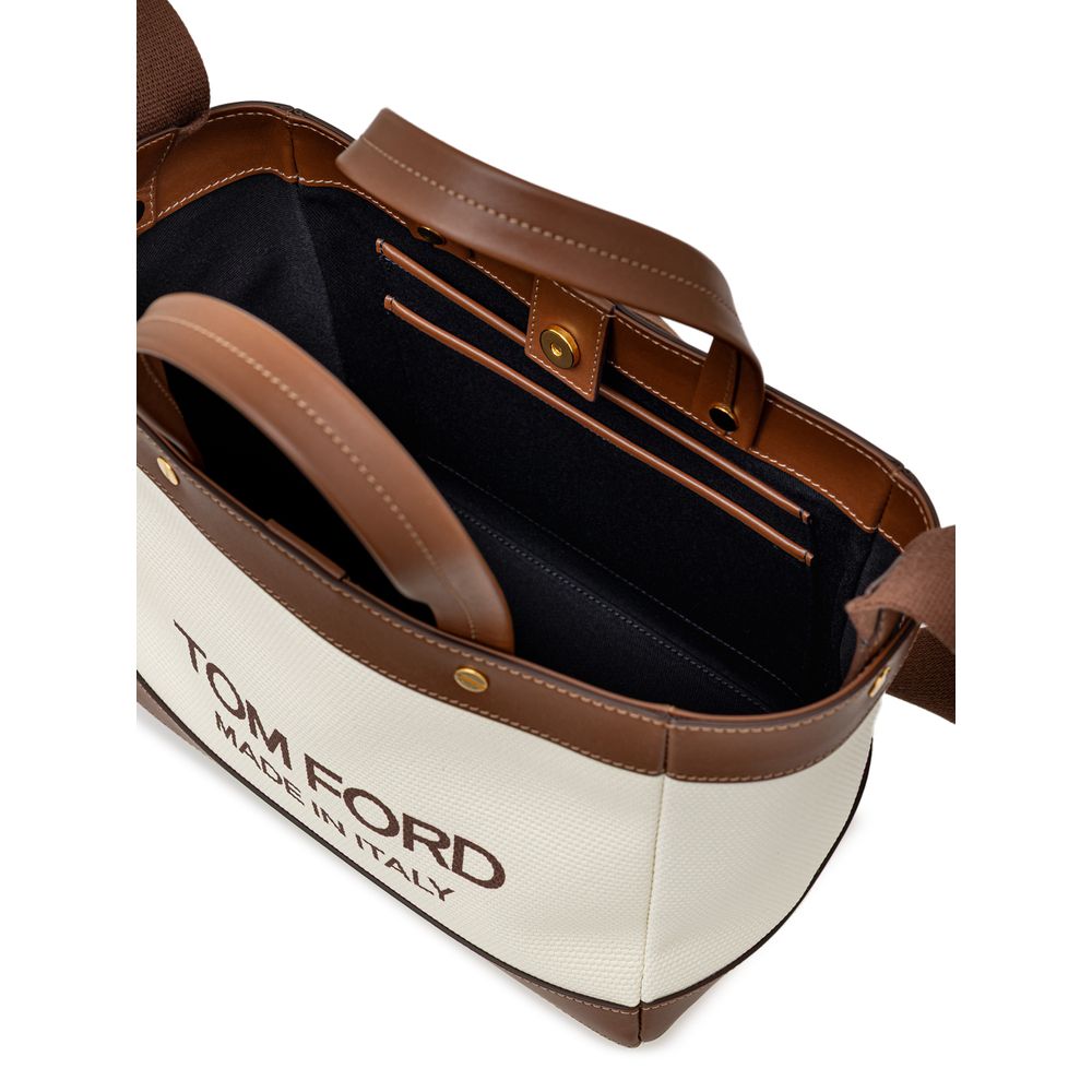 Tom Ford Beige Cotton Tote Bag - Walk-In Closet